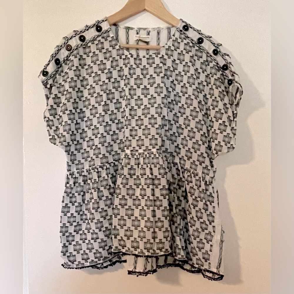 Embroidered Linen Tunic with button detailing from Pilcro.